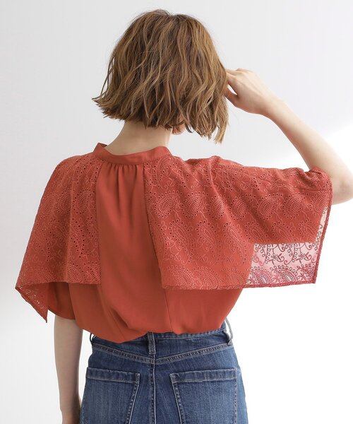 ペイズリー刺繍ケープブラウス（シャツ/ブラウス）｜grove