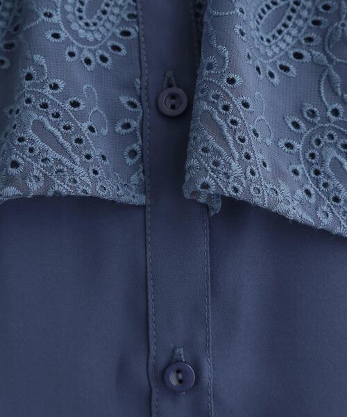 grove（グローブ）の「透け感と刺繍で魅せる　ペイズリー刺繍ケープブラウス（シャツ/ブラウス・レディース・アイボリー/ブルー系その他/ボルドー/ブラック・02/03/01/05/04）」の7枚目の写真