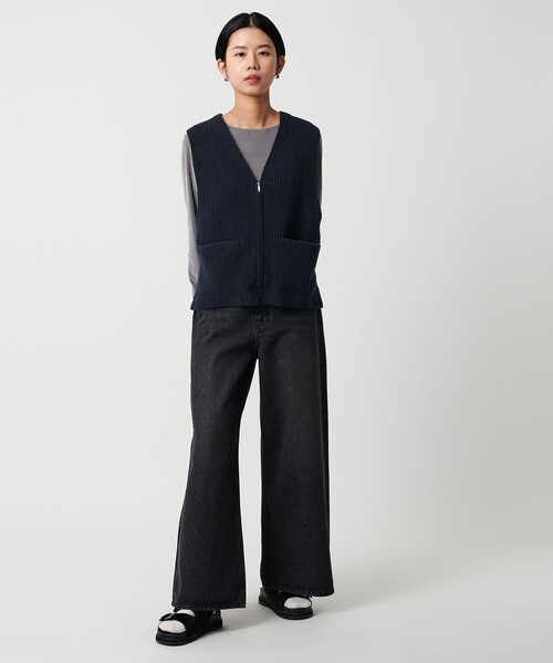 CITEN（シテン）の「＜CITEN＞エッセンシャルニットベスト（ベスト・レディース・ワイン/ネイビー/グレー系・FREE）」の10枚目の写真