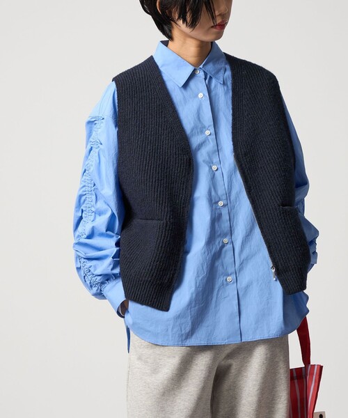 CITEN（シテン）の「＜CITEN＞エッセンシャルニットベスト（ベスト・レディース・ワイン/ネイビー/グレー系・FREE）」の13枚目の写真