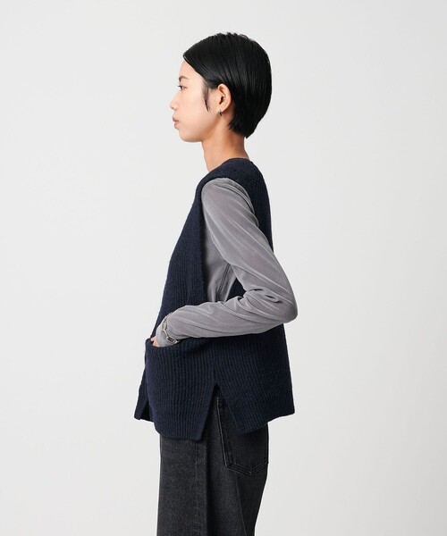 CITEN（シテン）の「＜CITEN＞エッセンシャルニットベスト（ベスト・レディース・ワイン/ネイビー/グレー系・FREE）」の15枚目の写真