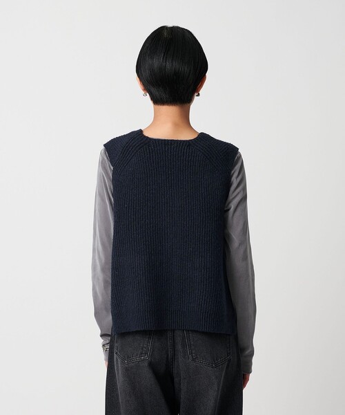 CITEN（シテン）の「＜CITEN＞エッセンシャルニットベスト（ベスト・レディース・ワイン/ネイビー/グレー系・FREE）」の16枚目の写真