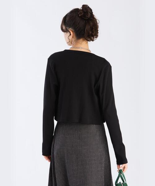 To b. by agnes b.(トゥービーバイアニエスベー)の「コットン リブ ジャージー カーディガン(カーディガン/ボレロ・レディース・ブラック・38/40)」の5枚目の写真