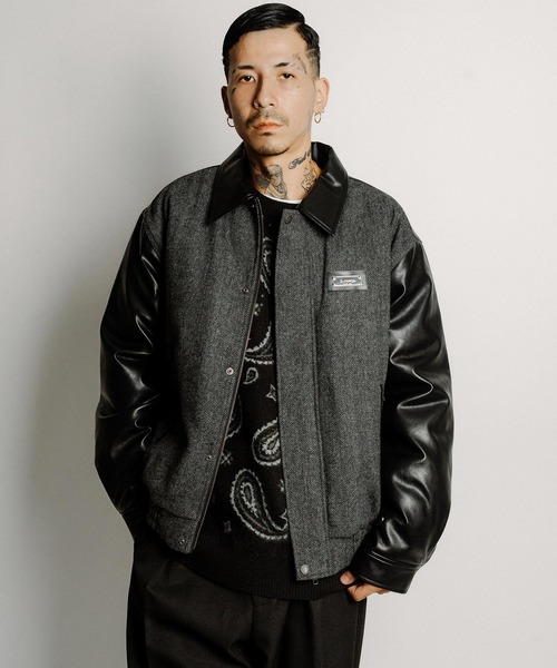 Subciety（サブサエティ）の「Tweed and faux leather blouson（ブルゾン・メンズ・ブラック/ブラウン・SMALL/MEDIUM/X-LARGE/LARGE）」の11枚目の写真