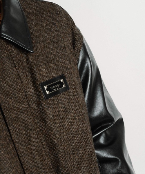 Subciety（サブサエティ）の「Tweed and faux leather blouson（ブルゾン・メンズ・ブラック/ブラウン・SMALL/MEDIUM/X-LARGE/LARGE）」の13枚目の写真