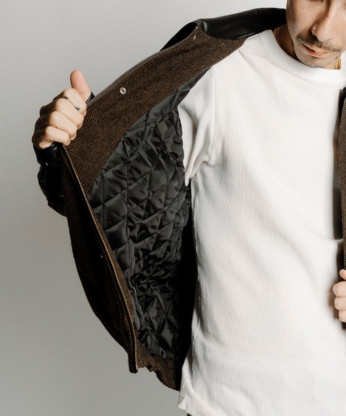 Subciety（サブサエティ）の「Tweed and faux leather blouson（ブルゾン・メンズ・ブラック/ブラウン・SMALL/MEDIUM/X-LARGE/LARGE）」の15枚目の写真