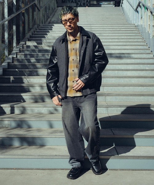 Subciety（サブサエティ）の「Tweed and faux leather blouson（ブルゾン・メンズ・ブラック/ブラウン・SMALL/MEDIUM/X-LARGE/LARGE）」の20枚目の写真