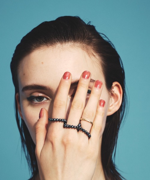 les bonbon(ルボンボン)の「【les bonbon】conation pearl ring NV/コネーション パール リング(リング・レディース・ネイビー・FREE)」の1枚目の写真
