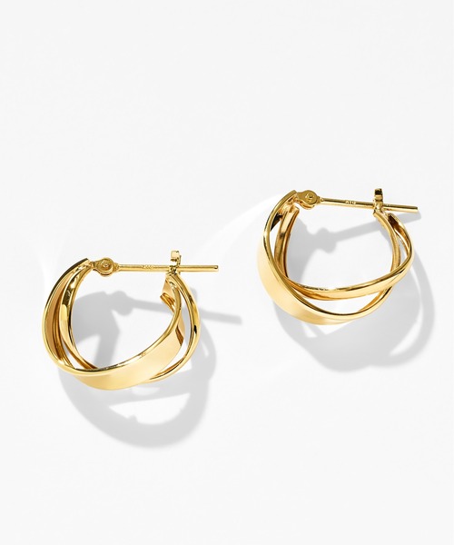 Jewel closet by L&Co.(ジュエルクローゼットバイエルアンドコー)の「K10 フープ ピアス(ピアス(両耳用)・レディース・ゴールド系2/ゴールド系1・FREE)」の9枚目の写真