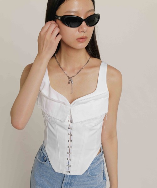 JOSE MOON(ジョゼムーン)の「HOOK EYE TOPS/フックアイトップス(その他トップス・レディース・ブラック/ホワイト/ベージュ・FREE)」の14枚目の写真