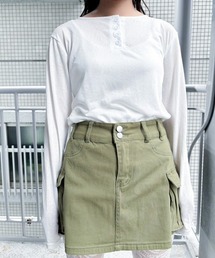 Vini（ヴィニ）の「ヘンリーネック ソフトシアーT（Tシャツ/カットソー・レディース）」