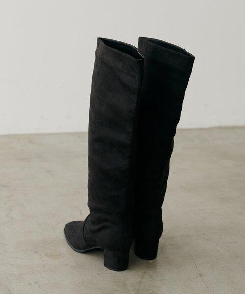 natural couture(ナチュラルクチュール)の「スウェードロングブーツ(ブーツ・レディース・モカ/ブラック・MEDIUM/LARGE)」の19枚目の写真