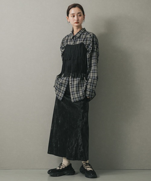 SENSE OF PLACE by URBAN RESEARCH（センスオブプレイスバイアーバンリサーチ）の「FSフリンジキャミトップ（キャミソール・レディース・キャメル/ブラック・ONE）」の22枚目の写真