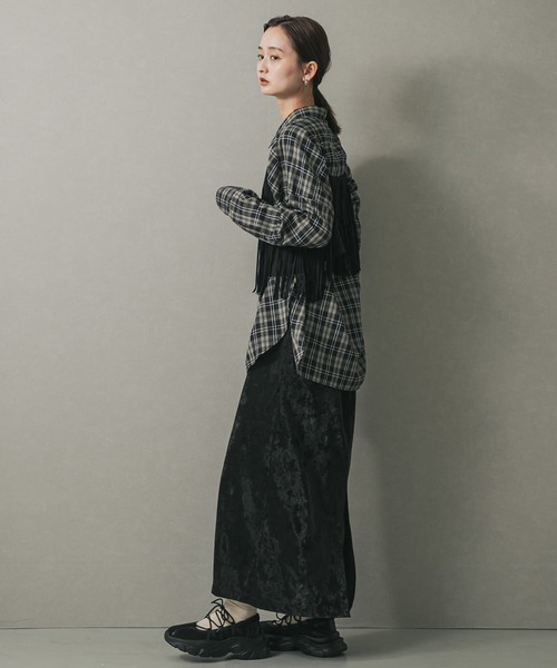 SENSE OF PLACE by URBAN RESEARCH（センスオブプレイスバイアーバンリサーチ）の「FSフリンジキャミトップ（キャミソール・レディース・キャメル/ブラック・ONE）」の21枚目の写真