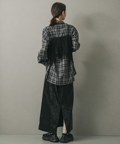 SENSE OF PLACE by URBAN RESEARCH（センスオブプレイスバイアーバンリサーチ）の「FSフリンジキャミトップ（キャミソール・レディース・キャメル/ブラック・ONE）」の20枚目の写真