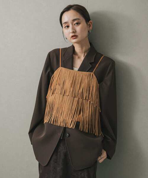 フリンジキャミソール ANGIE キャミソール ラメフリンジビスチェ : ZOZOTOWN Yahoo!店 - 通販