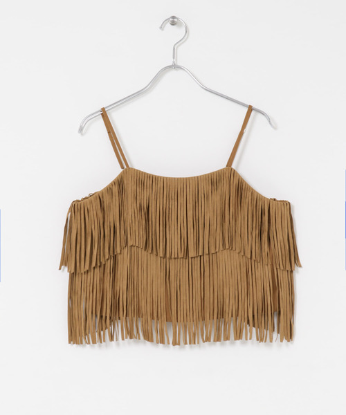 SENSE OF PLACE by URBAN RESEARCH（センスオブプレイスバイアーバンリサーチ）の「FSフリンジキャミトップ（キャミソール・レディース・キャメル/ブラック・ONE）」の11枚目の写真