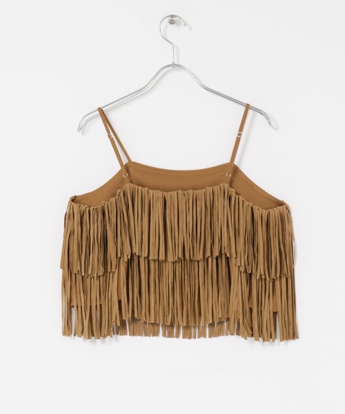 SENSE OF PLACE by URBAN RESEARCH（センスオブプレイスバイアーバンリサーチ）の「FSフリンジキャミトップ（キャミソール・レディース・キャメル/ブラック・ONE）」の8枚目の写真