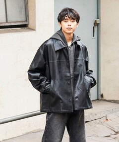 Ameri　CRUSHED LEATHER COAT CRASH SYNTHETIC LEATHER COAT（その他アウター）｜Ameri