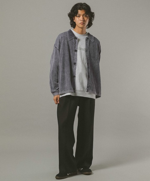 RAGEBLUE（レイジブルー）の「ピグメント透かしシャツカーディガン（カーディガン/ボレロ・メンズ・ブルー/ダークグレー/イエロー・MEDIUM/LARGE）」の17枚目の写真