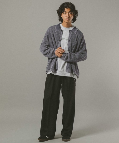 RAGEBLUE（レイジブルー）の「ピグメント透かしシャツカーディガン（カーディガン/ボレロ・メンズ・ブルー/ダークグレー/イエロー・MEDIUM/LARGE）」の18枚目の写真