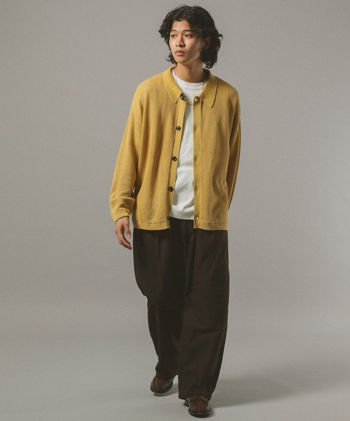 RAGEBLUE（レイジブルー）の「ピグメント透かしシャツカーディガン（カーディガン/ボレロ・メンズ・ブルー/ダークグレー/イエロー・MEDIUM/LARGE）」の10枚目の写真