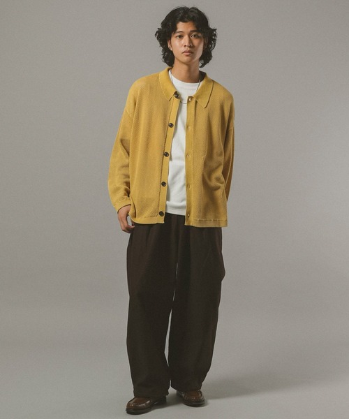 RAGEBLUE（レイジブルー）の「ピグメント透かしシャツカーディガン（カーディガン/ボレロ・メンズ・ブルー/ダークグレー/イエロー・MEDIUM/LARGE）」の11枚目の写真