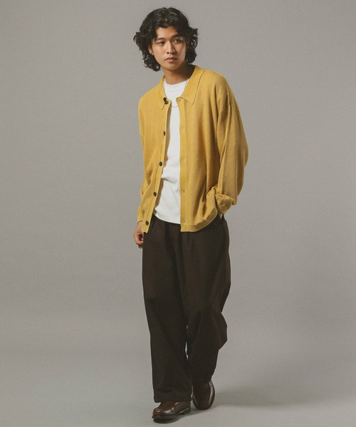 RAGEBLUE（レイジブルー）の「ピグメント透かしシャツカーディガン（カーディガン/ボレロ・メンズ・ブルー/ダークグレー/イエロー・MEDIUM/LARGE）」の12枚目の写真