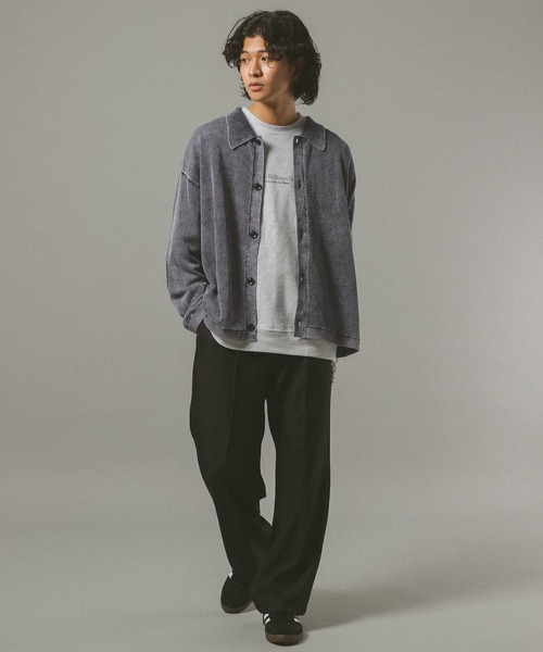 RAGEBLUE（レイジブルー）の「ピグメント透かしシャツカーディガン（カーディガン/ボレロ・メンズ・ブルー/ダークグレー/イエロー・MEDIUM/LARGE）」の16枚目の写真