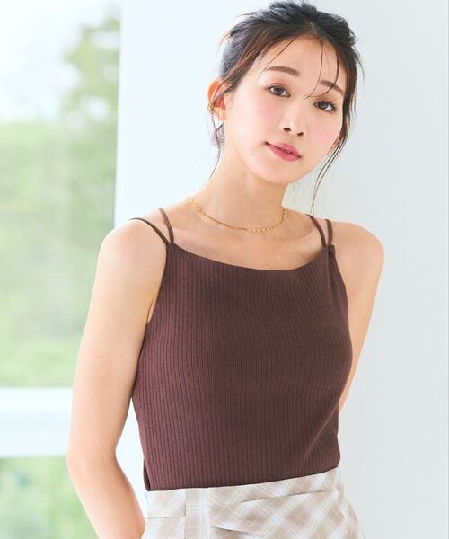COHINA（コヒナ）の「カップ付きダブルストラップキャミ 【低身長・小柄女性】（キャミソール・レディース・ホワイト/ブラック/ベージュ/ブラウン・ONE SIZE）」の21枚目の写真