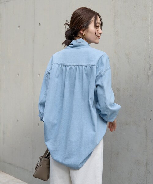 RIVE DROITE（リヴドロワ）の「【新色追加/抜け感】デニムボウタイシャツ（シャツ/ブラウス・レディース・サックスブルー/ブルー系その他・FREE）」の10枚目の写真
