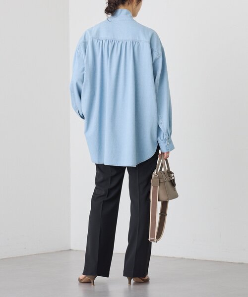 予約【新色追加/抜け感】デニムボウタイシャツ（シャツ/ブラウス