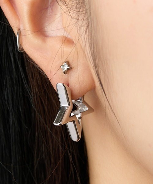 Casselini（キャセリーニ）の「Casselini(キャセリーニ)スターピアス（ピアス（両耳用）・レディース・シルバー/ゴールド・FREE）」の2枚目の写真