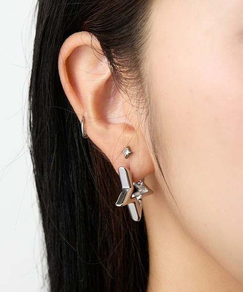 Casselini（キャセリーニ）の「Casselini(キャセリーニ)スターピアス（ピアス（両耳用）・レディース・シルバー/ゴールド・FREE）」の4枚目の写真