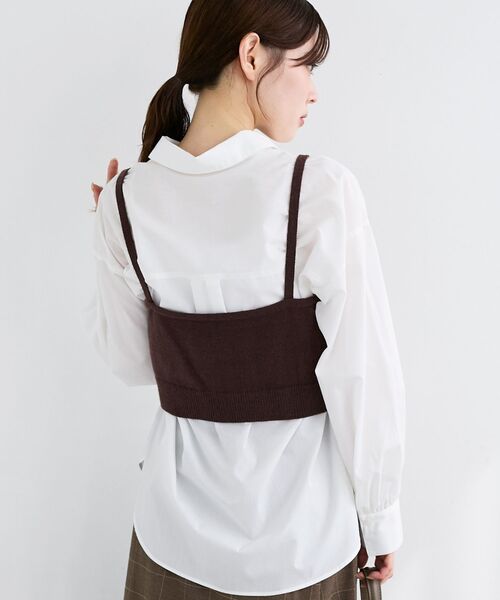 le.coeur blanc（ルクールブラン）の「ブラウス×ニットビスチェセット（シャツ/ブラウス・レディース・ブルー/オフホワイト・38）」の7枚目の写真