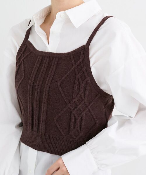 le.coeur blanc（ルクールブラン）の「ブラウス×ニットビスチェセット（シャツ/ブラウス・レディース・ブルー/オフホワイト・38）」の9枚目の写真