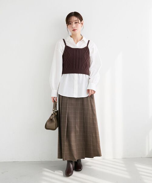 le.coeur blanc（ルクールブラン）の「ブラウス×ニットビスチェセット（シャツ/ブラウス・レディース・ブルー/オフホワイト・38）」の10枚目の写真