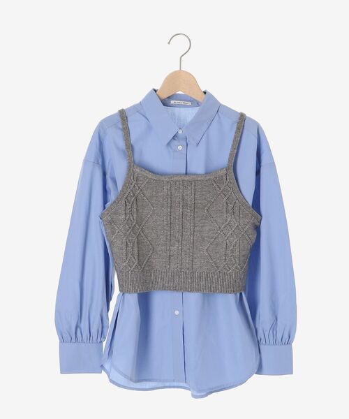 le.coeur blanc（ルクールブラン）の「ブラウス×ニットビスチェセット（シャツ/ブラウス・レディース・ブルー/オフホワイト・38）」の22枚目の写真