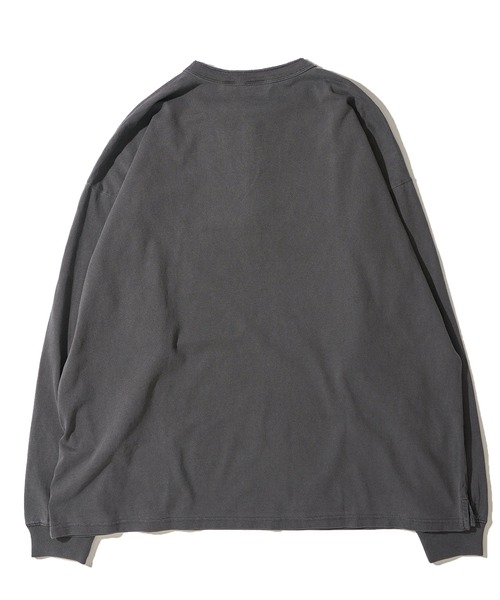 Goodwear(グッドウェア)の「【Goodwear/グッドウェア】7.6オンス USAコットン 無地 製品染め ビッグシルエット ヘンリーネックロングスリーブTシャツ(Tシャツ/カットソー・メンズ・イエロー/ダークブルー/スモークピンク/グリーン/チャコールグレー・SMALL/LARGE/MEDIUM)」の7枚目の写真