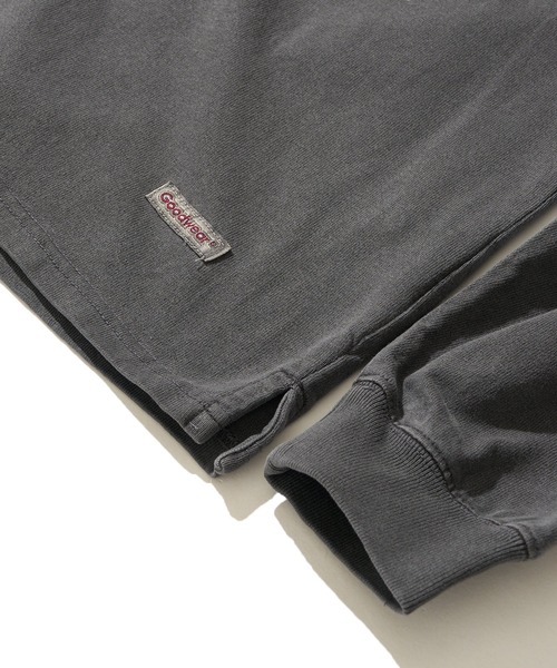 Goodwear(グッドウェア)の「【Goodwear/グッドウェア】7.6オンス USAコットン 無地 製品染め ビッグシルエット ヘンリーネックロングスリーブTシャツ(Tシャツ/カットソー・メンズ・イエロー/ダークブルー/スモークピンク/グリーン/チャコールグレー・SMALL/LARGE/MEDIUM)」の17枚目の写真