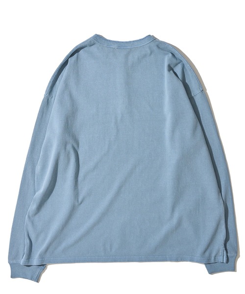 Goodwear(グッドウェア)の「【Goodwear/グッドウェア】7.6オンス USAコットン 無地 製品染め ビッグシルエット ヘンリーネックロングスリーブTシャツ(Tシャツ/カットソー・メンズ・イエロー/ダークブルー/スモークピンク/グリーン/チャコールグレー・SMALL/LARGE/MEDIUM)」の11枚目の写真