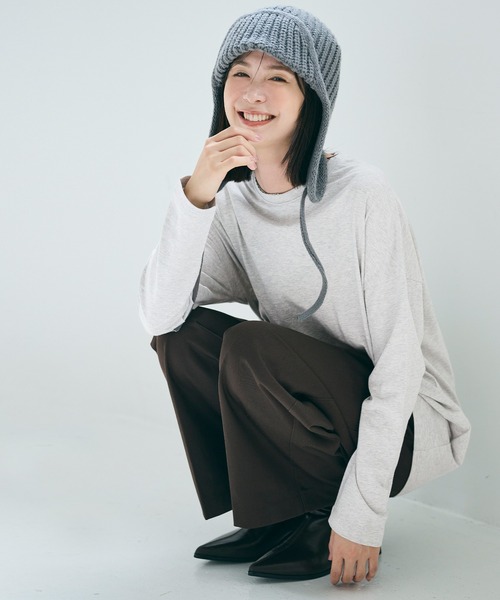 coca（coca）（コカ）の「コットンロングTシャツ（Tシャツ/カットソー・レディース・ブラウン/ホワイト/ブラック/グレー・L/M/S）」の21枚目の写真