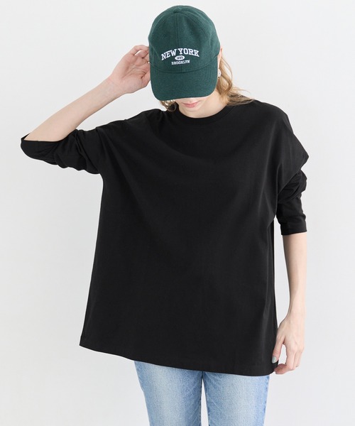 coca（coca）（コカ）の「コットンロングTシャツ（Tシャツ/カットソー・レディース・ブラウン/ホワイト/ブラック/グレー・L/M/S）」の6枚目の写真