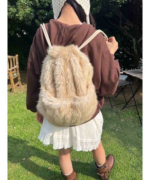 セール】《秋冬新作☆》モコモコフェイクファーナップサック（バック