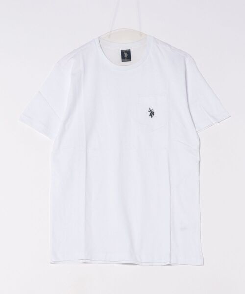 U.S. POLO ASSN.(ユーエスポロアッスン)の「【Bl】【U.S. POLO ASSN】ワンポイント刺繍コットンTシャツ(Tシャツ/カットソー・メンズ・ネイビー/ブラック/イエロー/ホワイト・MEDIUM/LARGE/X-LARGE/SMALL)」の1枚目の写真