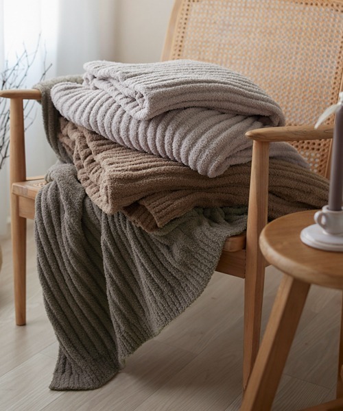 もちもちホイップブランケット｜ストライプ│ダブル【furry doudou