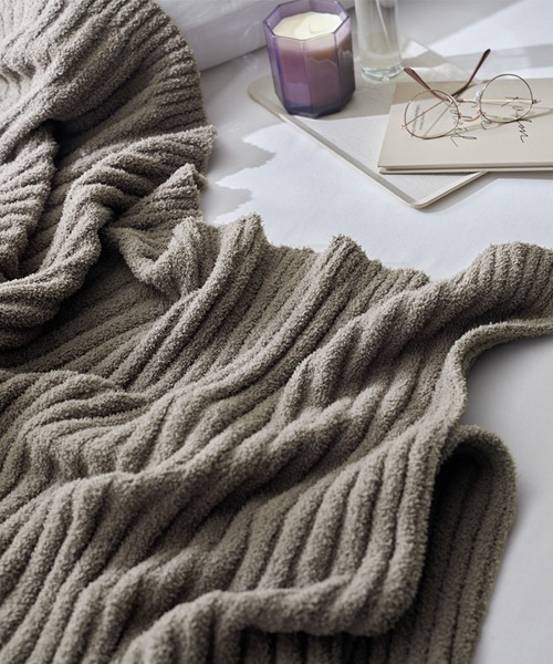 もちもちホイップブランケット｜ストライプ│ダブル【furry doudou