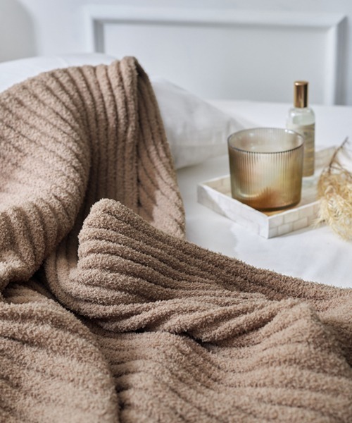 もちもちホイップブランケット｜ストライプ│ダブル【furry doudou