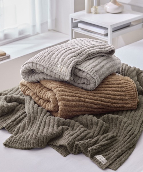 もちもちホイップブランケット｜ストライプ│ダブル【furry doudou