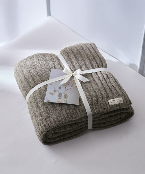 もちもちホイップブランケット｜ストライプ│ダブル【furry doudou